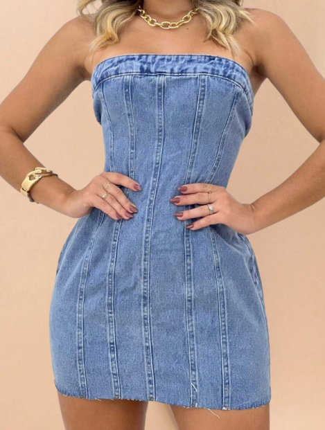 Vestido Luna Denim Charm Dress